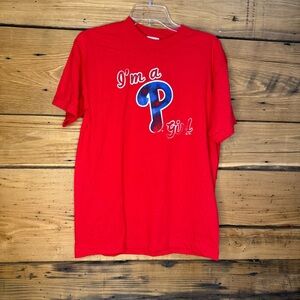 Majestic Phillies Girl Tee Red NWT